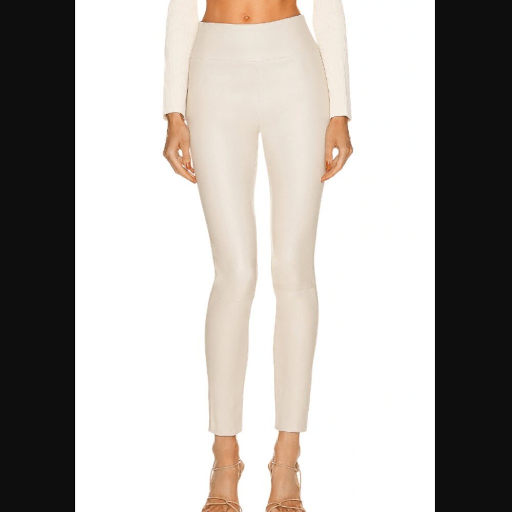 SPRWMN Leather Ankle Legging in Off-White Size Small NWT